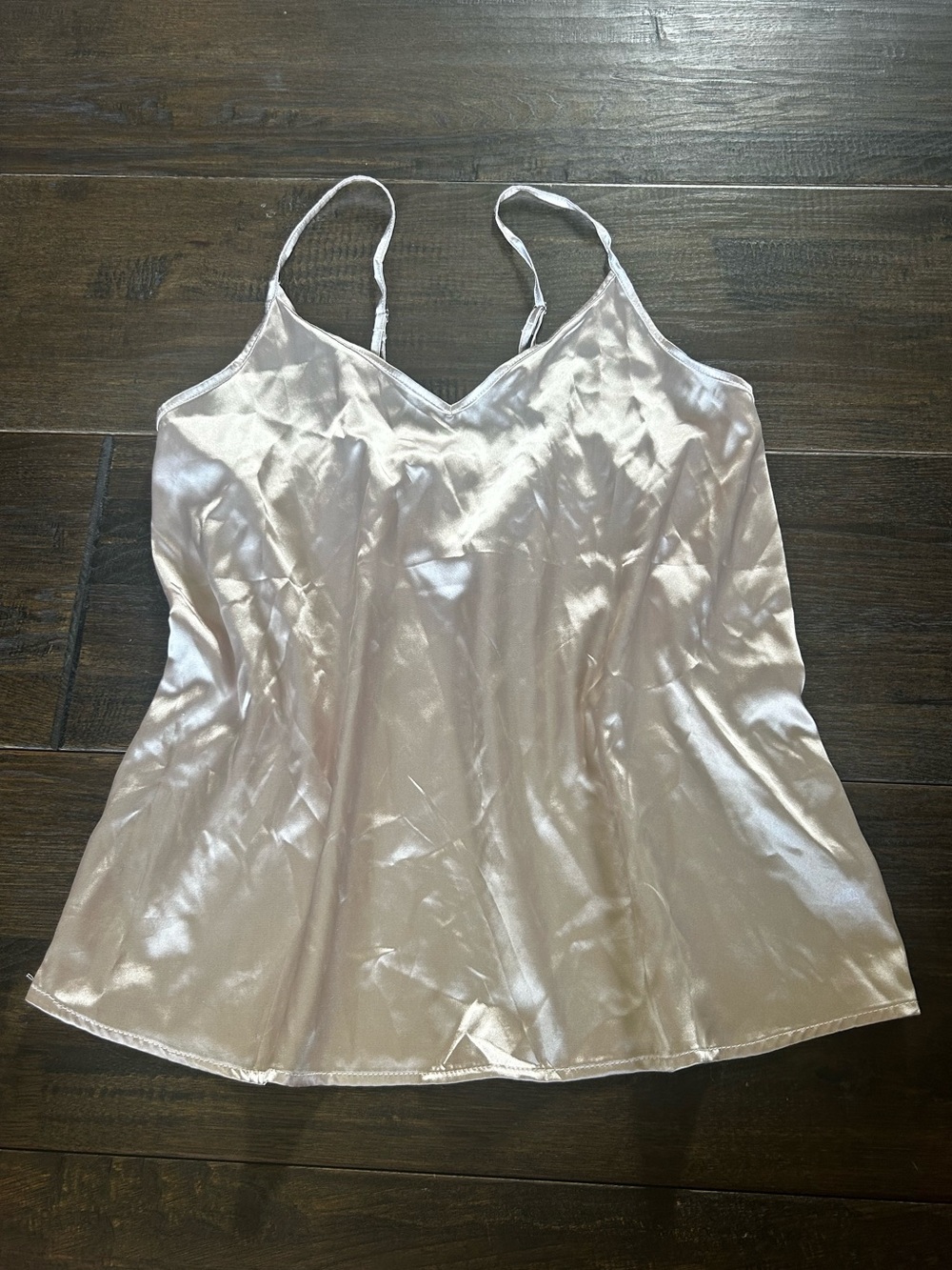 Silky V-Neck Satin Cami Tank - Light Pink